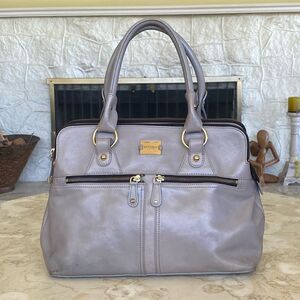 Modalu England Large“Pipa” Leather Bag Grey